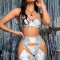 Faux Leather Cage Bra Set