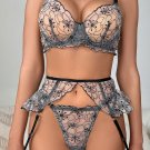 Send Me Flowers Lace Garter 3 Piece Set