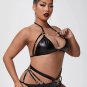 Plus Size Wishing For Me Wet Look Bra Set