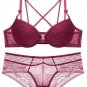 Front Closure Lace Racerback Bra Set