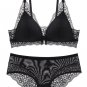 Sexy Floral Lace Front Closure Push Up Bra Set