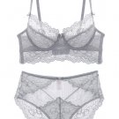 Sexy Unlined Floral Lace Underwire Bra Set