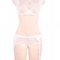 Plus Size Black Lace Halter Bra Set with bra rim
