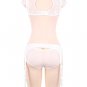 Plus Size Black Lace Halter Bra Set with bra rim