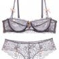 Sheer Lace Unlined Demi Bra Set