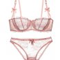 Sheer Lace Unlined Demi Bra Set