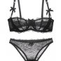 Sheer Lace Unlined Demi Bra Set