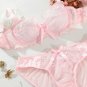 Underwire Embroidery Lace Unlined Bra Set