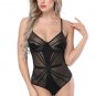 Black Mesh Zipper Teddy
