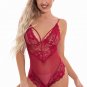 Floral Lace Scallop Trim Teddy Bodysuit