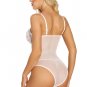 Contrast Lace Mesh Teddy Bodysuit
