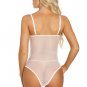 Contrast Lace Mesh Teddy Bodysuit