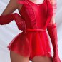 Red Try Again Mesh Teddy and Skirt Set