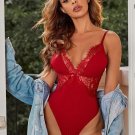 Floral Lace Rib Teddy Bodysuit