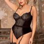 Plus Size Aimee Velvet and Lace Teddy