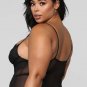 Plus Size Lace High Quality Eyelash Splice Sexy Bodysuit