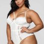 Plus Size Lace High Quality Eyelash Splice Sexy Bodysuit