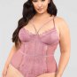 Plus Size Lace High Quality Eyelash Splice Sexy Bodysuit