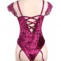 Sheer Lace Off-The-Shoulder Sleeves Velvet Teddy