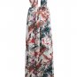 Printed High Slit Legs Bodysuit Maxi Dress