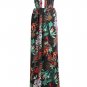 Printed High Slit Legs Bodysuit Maxi Dress