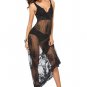 Sexy Lace Temptation Transparent V-neck Long Dress