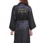 Mother of the Bride Satin Long Sleeves Kimono Robe with Gold Glitter
