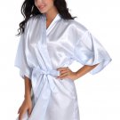 Matron of Honor Satin Kimono Robe with Gold Glitter