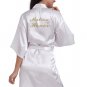 Matron of Honor Satin Kimono Robe with Gold Glitter