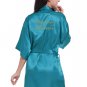 Matron of Honor Satin Kimono Robe with Gold Glitter