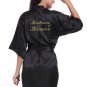 Matron of Honor Satin Kimono Robe with Gold Glitter