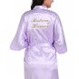Matron of Honor Satin Kimono Robe with Gold Glitter
