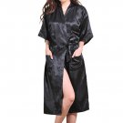 Mother of the Groom Satin Kimono Robe with Gold Glitter