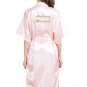 Matron of Honor Satin Kimono Robe with Gold Glitter