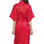 Matron of Honor Satin Kimono Robe with Gold Glitter