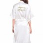 Matron of Honor Satin Kimono Robe with Gold Glitter