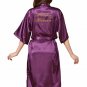Matron of Honor Satin Kimono Robe with Gold Glitter