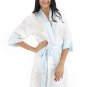 Satin Contrast Color Kimono Bathrobe Robe