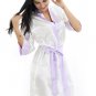 Satin Contrast Color Kimono Bathrobe Robe
