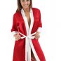 Satin Contrast Color Kimono Bathrobe Robe