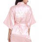 Rhinestone Word Bridal Party Getting Ready Satin Short Kimono Robe