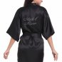 Rhinestone Word Bridal Party Getting Ready Satin Short Kimono Robe