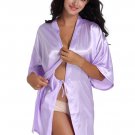 Satin Kimono Wedding Party Getting Ready Robe With Gold Glitter