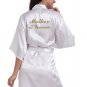 Satin Kimono Wedding Party Getting Ready Robe With Gold Glitter