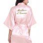 Satin Kimono Wedding Party Getting Ready Robe With Gold Glitter