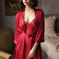 Striped Chemise And Robe Set