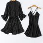 Elegant Satin and Lace Babydoll And Robe Set