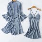 Elegant Satin and Lace Babydoll And Robe Set