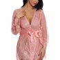 Self Tie Sheer Lace Robe Without Lingerie