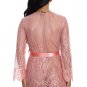 Self Tie Sheer Lace Robe Without Lingerie